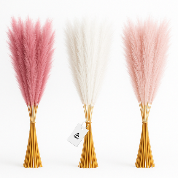 Topika Dried Pampas Grass Decor Artificial Flower for Home Decor 30pcs pink