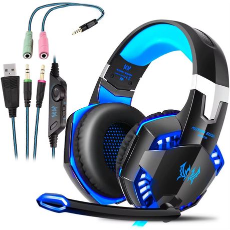 Gaming Headphones With Mic + LED Light- Noise Canceling Pro Headsets - (GC) Image