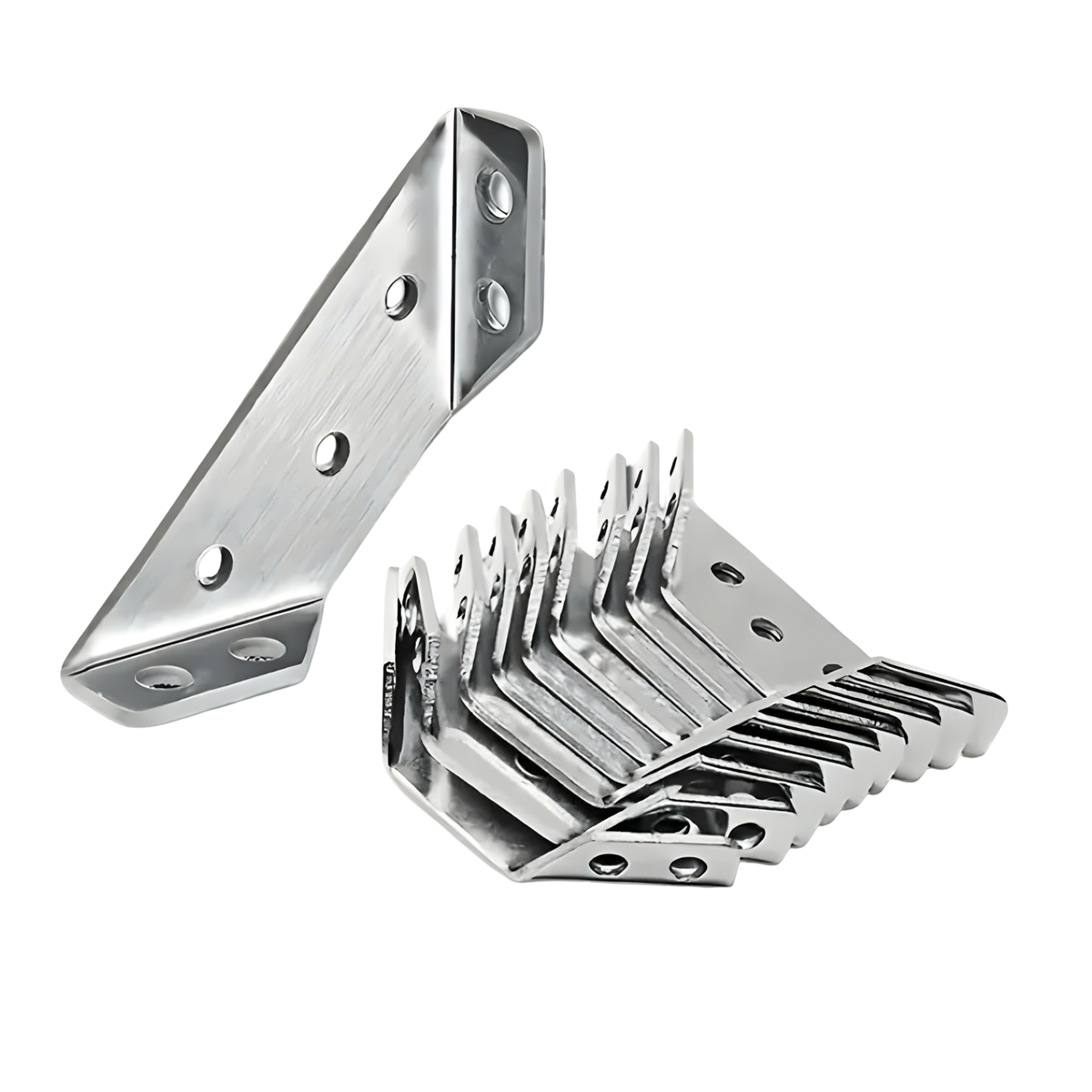 20-Piece Stainless Steel Wood Furniture Fixing Brackets with Screws