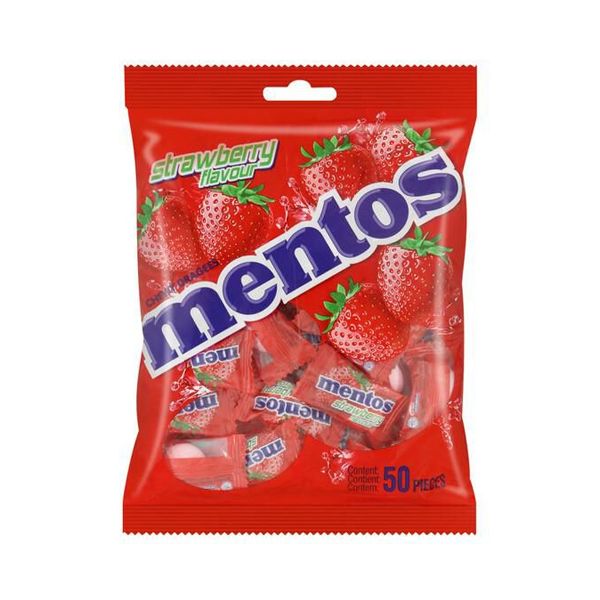 Mentos - Strawberry Individuals - 8 x 50 Pieces (8 Packs)