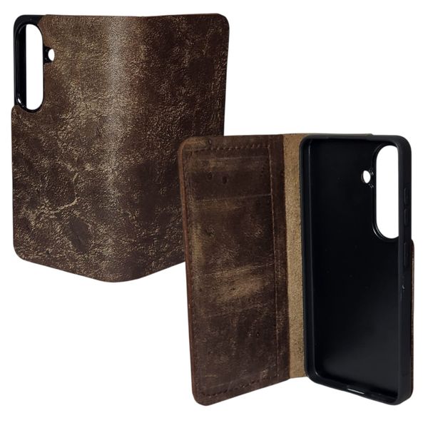Croska Wildari Buffalo Leather Flip Case Compatible with Galaxy S22 Range