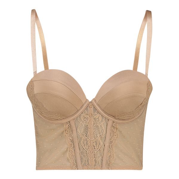 Classic Longline Lace Bra Nude