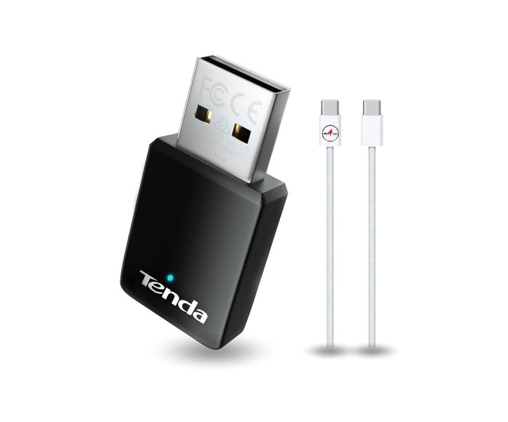 Tenda WiFi 6 USB Adapter-Dual Band 600Mbps 5GHz/286Mbps 2.4GHz- Adapter