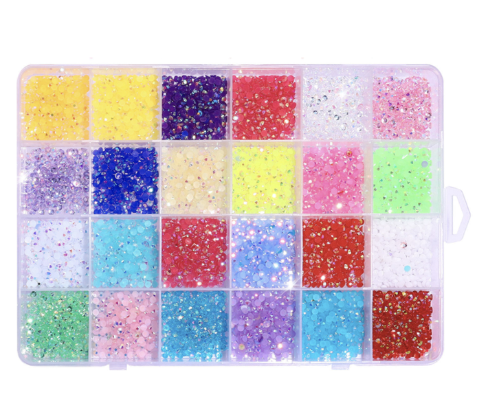 3500 Piece Resin 24 mix Color Grid fluorescent electroplating AB DIY