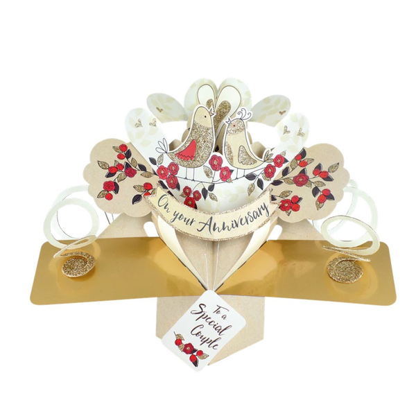 3D Pop-up Card - Your Anniversary - Love Birds