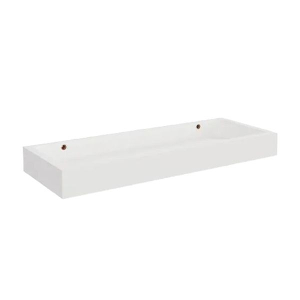 U-Shaped Wooden Floating Shelf 40cm x 15cm White