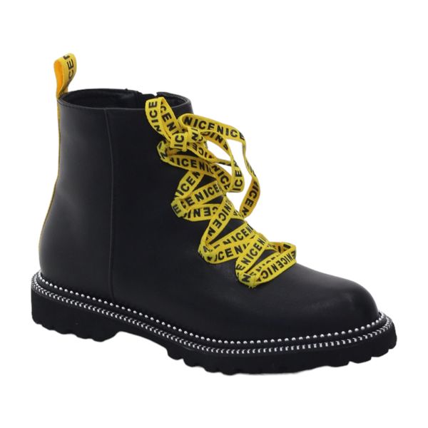 Lamara Paris Jane chunky ankle boot-neon laces FB0018 yellow