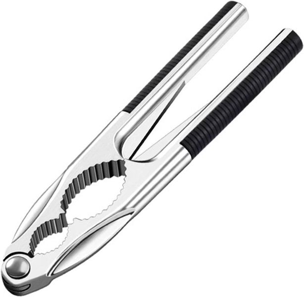 Heavy-Duty Zinc Alloy Nutcracker Tool, Non-Slip Handle Walnut Opener