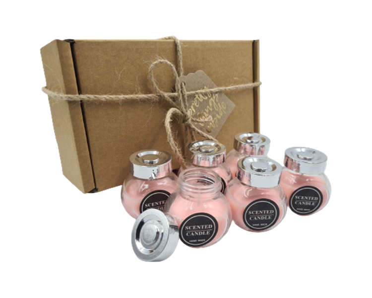 Scented Candle Giftbox Set of 6 - Pink