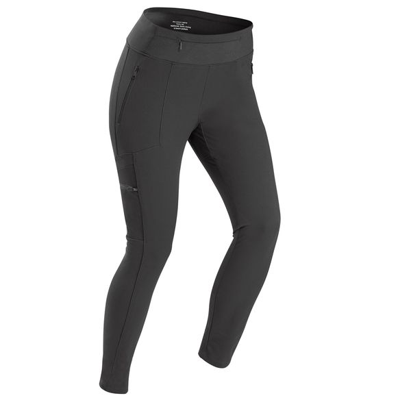 Forclaz Women's Travel Trekking Reinforced &amp; Multi-Pocket Leggings Travel 500 Black