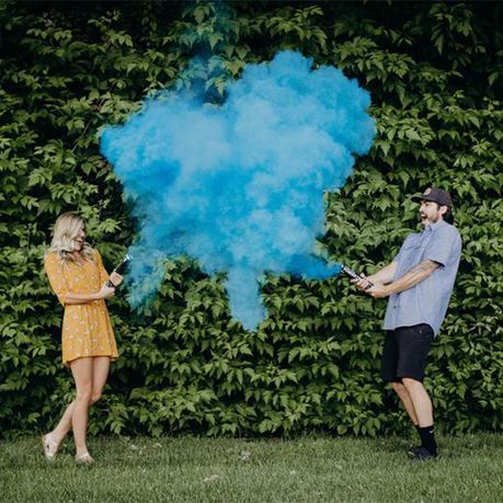 Gender Reveal Confetti Powder Cannon，Set of 4 Gender Reveal Powder Cannon  (2 Blu