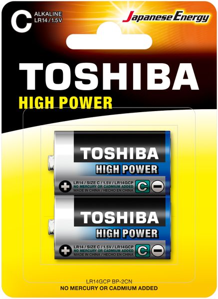 Toshiba High Power Alkaline C - 2 Pack