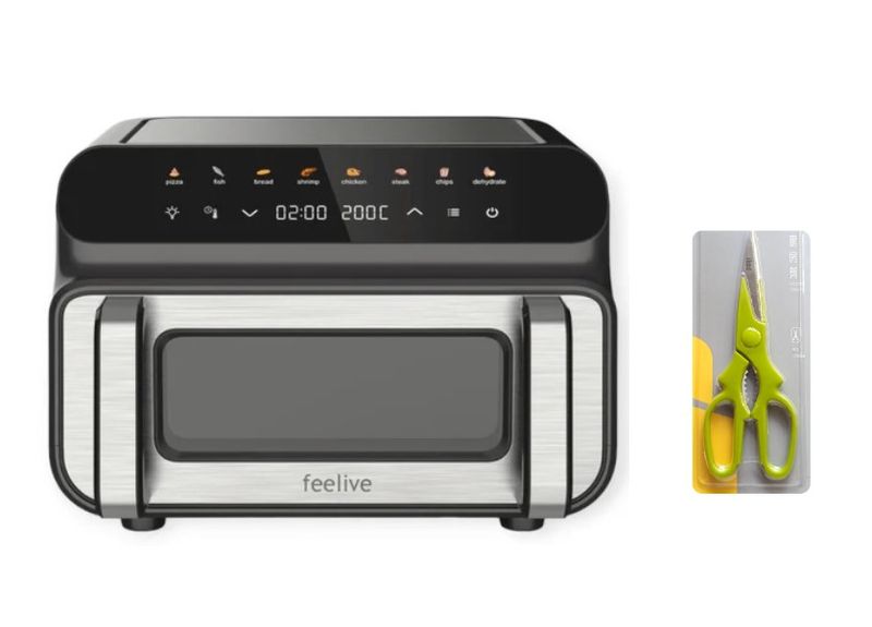 Feelive Air Fryer XXLarge 10L with Kitchen Shears