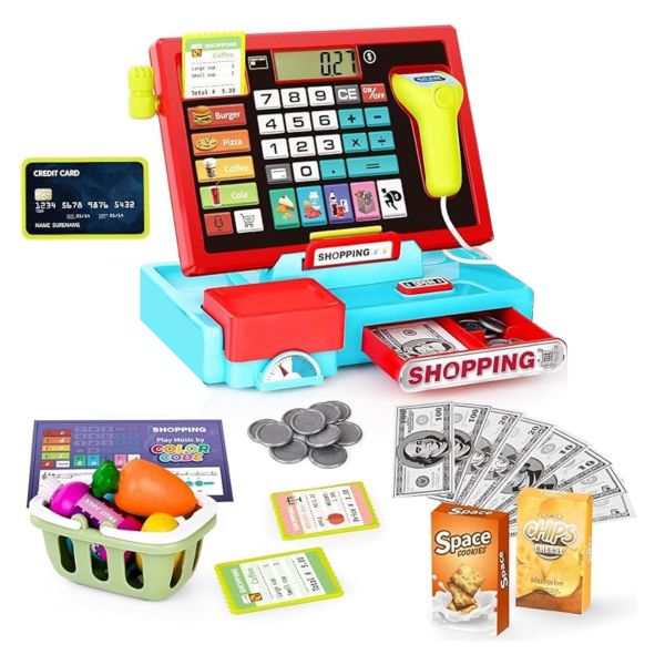 Cash Craze - Cash Register &amp; Shopping Battery Playset Toy - Toys for Girls