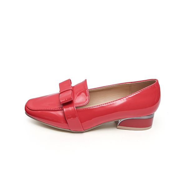 TTP Square Toe Patent Loafers with Ribbon D cor JSF9-1