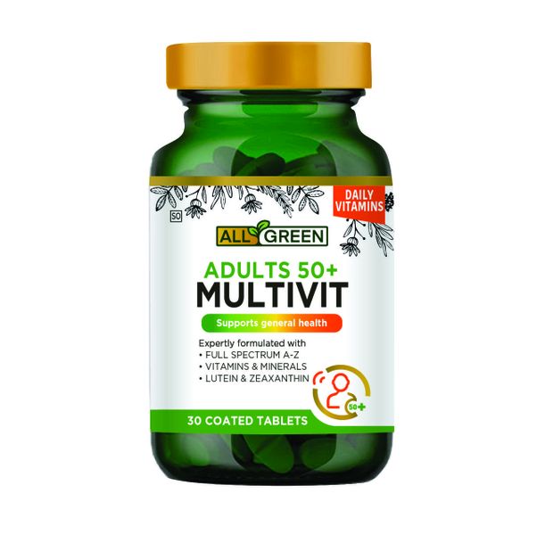 All Green Multi Vitamin for 50+ 30 Coated Tablets