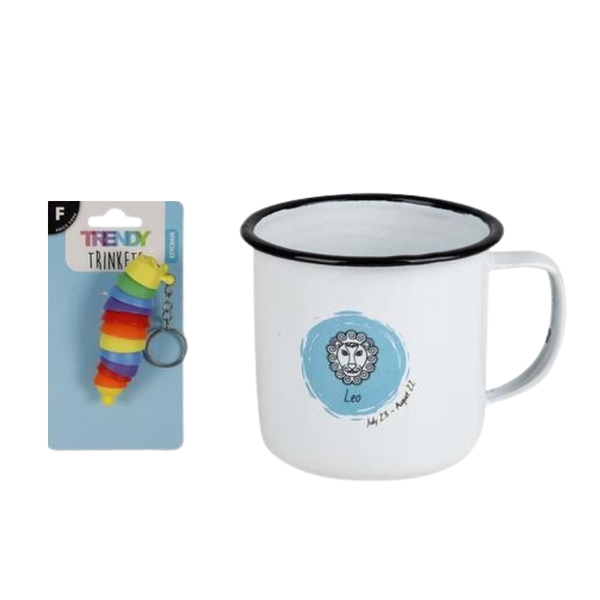 Mug Enamel With Key Chain Combo Pack - Leo Set