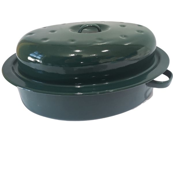 Enamel Casserole &amp; Roasting Dish - Oval Shaped (Red)