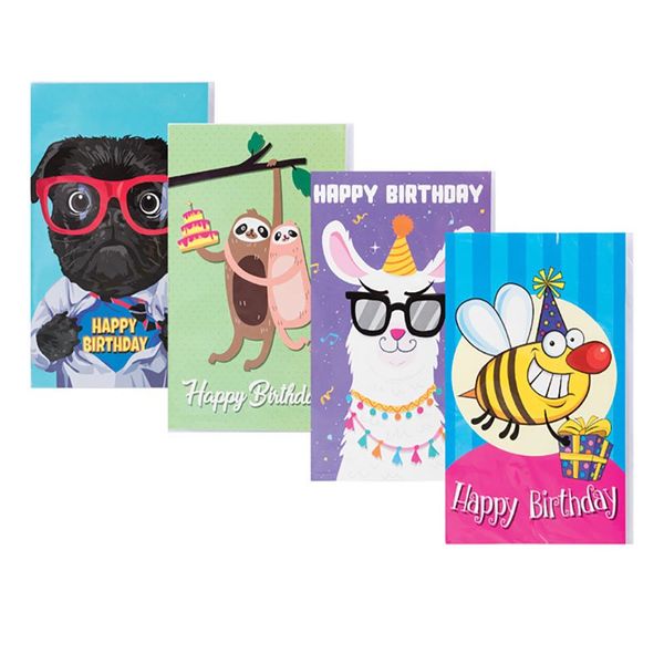 Bulk Pack x 4 Birthday Card &amp; Envelope - Funny