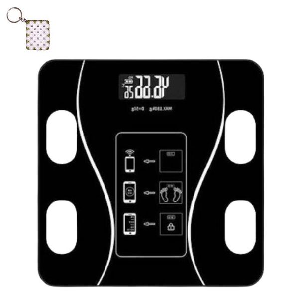 183488 Black Wireless Rechargeable Digital Bathroom Scale And A Keyholder