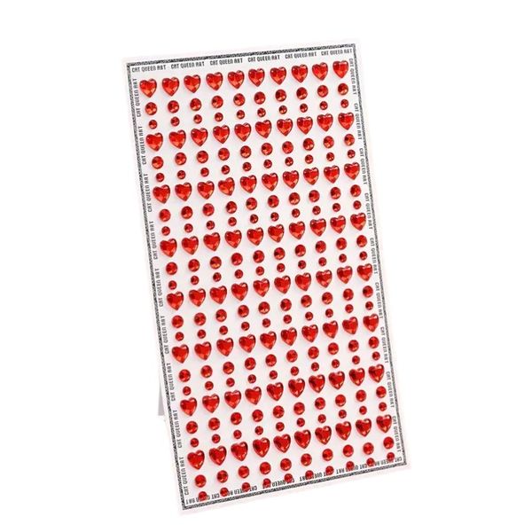 1 Pack - 3D Self-Adhesive Gems For Face Makeup - Red