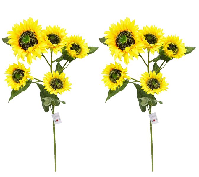 2 Piece 10 Stems Artificial Flower Sunflower (90cm)