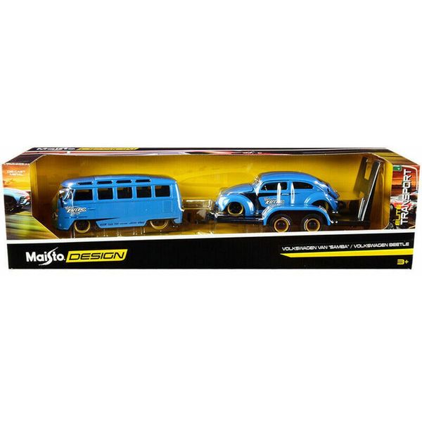Maisto-1/24 Design Elite Transport - VW Samba &amp; VW Beetle