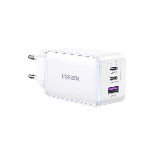 UGreen 3 Port GaN PD Home Charger (65W) - White