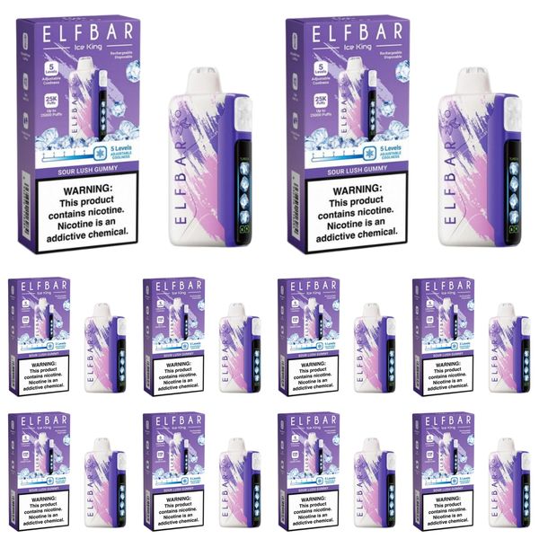 Elf Bar Ice King 25000 Puffs Disposable Vape - Sour Lush Gummy (Pack of 10)