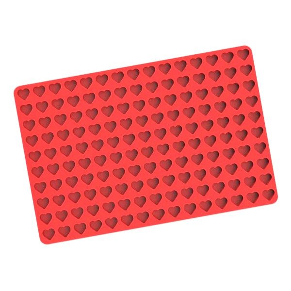1 Piece - Mini Hearts 150 Cavity Premium Silicone Mold - Red