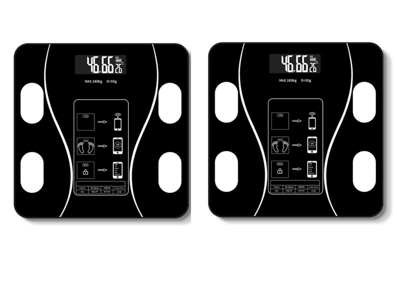 2 Piece Digital Smart Bluetooth Body Weight &amp; BMI Scale+Metal Mini Wallpaper