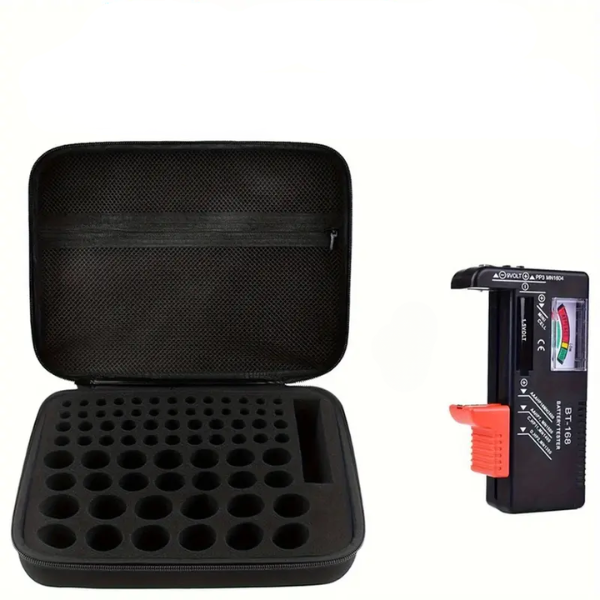 Homecraft 80-Battery Storage Box with Battery Tester