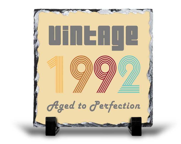 Vintage 1992 Aged To Perfection 30th Birthday Gift Rock Slate