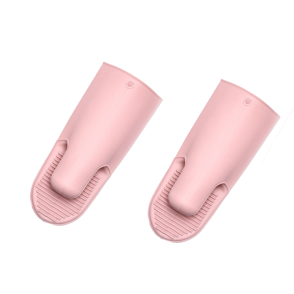 2 Pieces Of Silicone Kitchen Oven Mitts - Pink