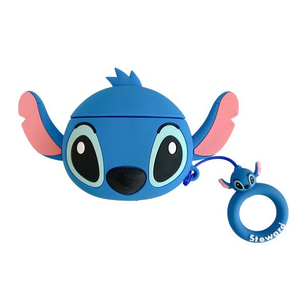 for Airpods 4 2024 Cute 3D Cartoon Silicone Case with Keychain
