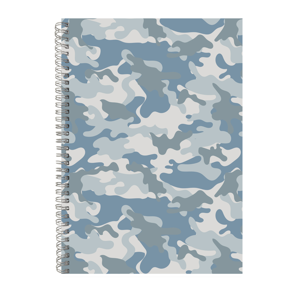Light Blue Camo A4 Notebook Pad for Lovers Trendy Graphic Design Present031