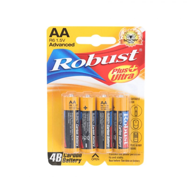 Robust Advanced AA Batteries Pack - R6 1.5V Pack of AA Batteries Leakproof