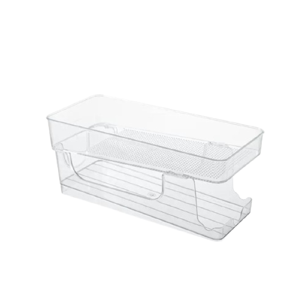 Kitchen Fridge Organizer Bins Soda Can Dispenser 2Tier Rolling