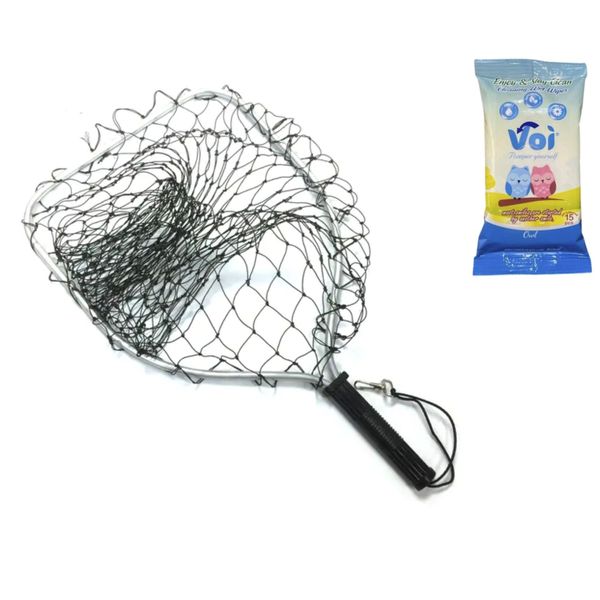 Compact Fishing Landing Net With Wipes