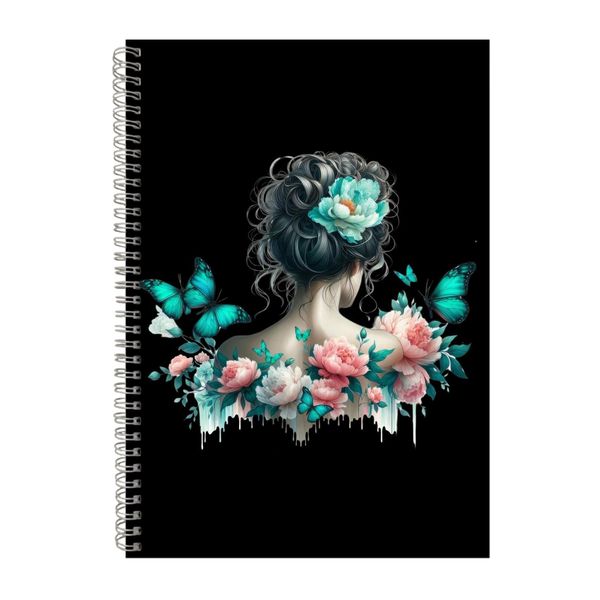 Red Roses A4 Notebook Spiral Lined Trendy Notepad Woman Idea 404