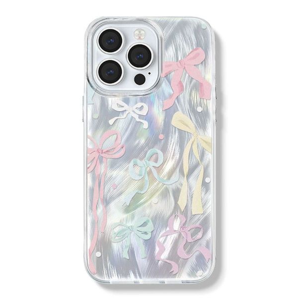Protective Phone Case Compatible with iPhone 16 Pro,Ribbon Bowknot Design