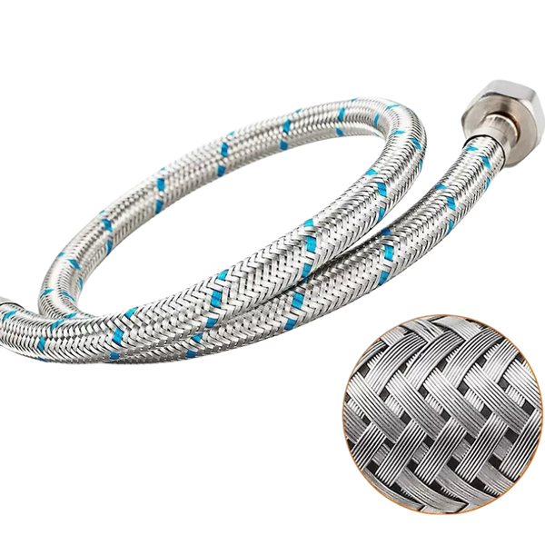 1/2 60cm 1 Pair of Stainless Steel Flexible Hoses for Hot and Cold Mixers