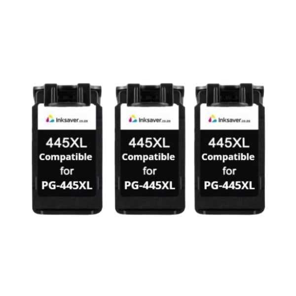 Inksaver Canon PG-445XL | PG445XL | 445XL Pack of 3 Compatible Black Inks