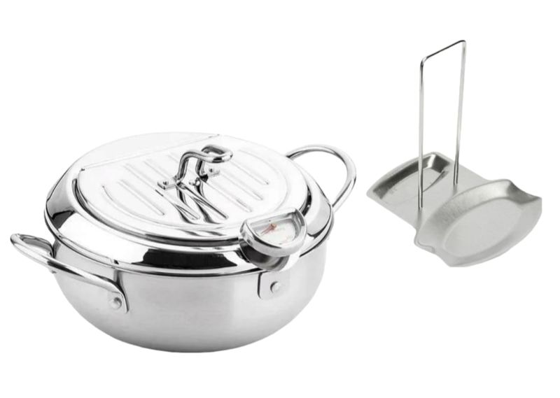 Stainless Steel Frying Pan &amp; Spoon Holder