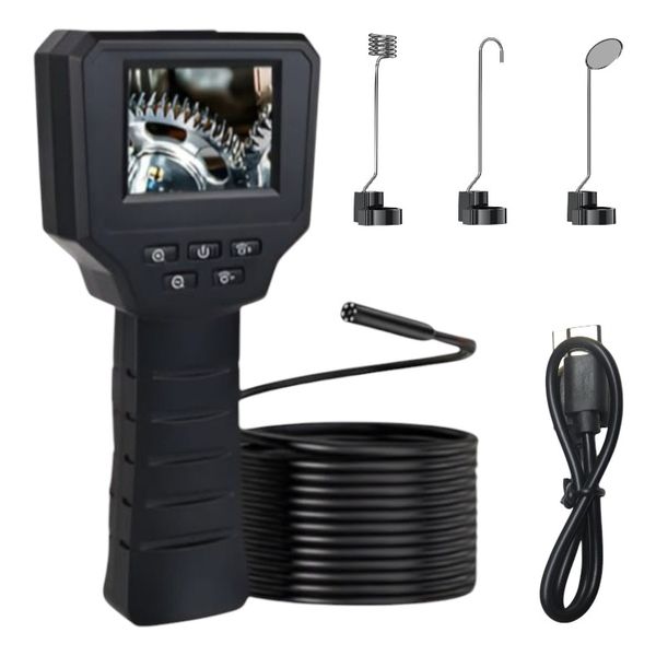 5M HD Digital Endoscope with 2.4" IPS - Screen , 8 LED ,IP67 Inspection Cam