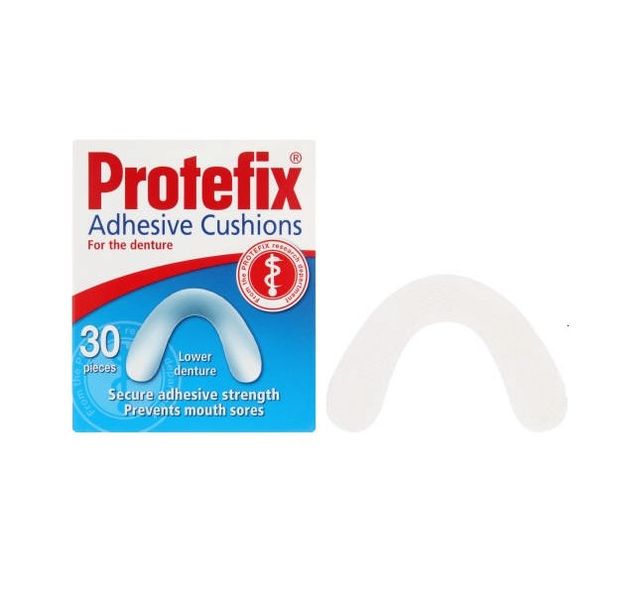 Protefix - 30 Piece Adhesive Cushions For Dentures (Lower Mouth)