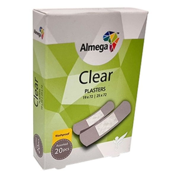 Almega - Assorted Clear Plasters (20 Plasters Per Box) x 4