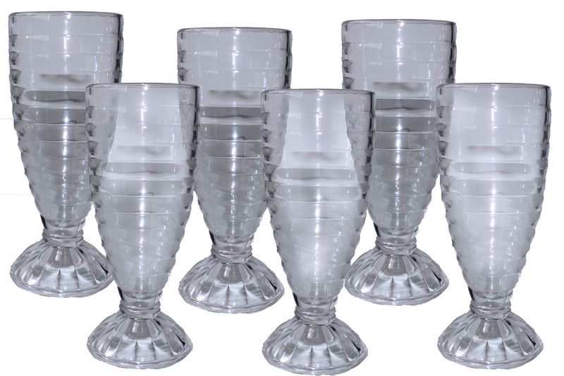 Heavenly Sweet 6 Piece Milk Shake, Soda Pop &amp; Fountain Glass Set - Circular