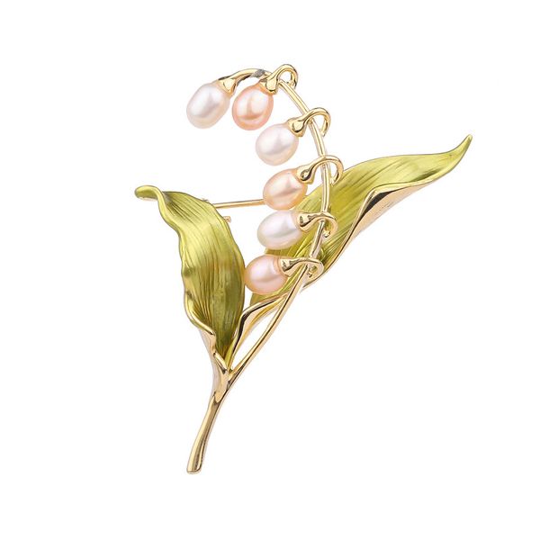 Vintage Pearl Lily of the Valley Brooch