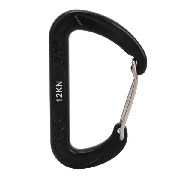 Black D-Shape 12kN Quick Buckle Carabiner